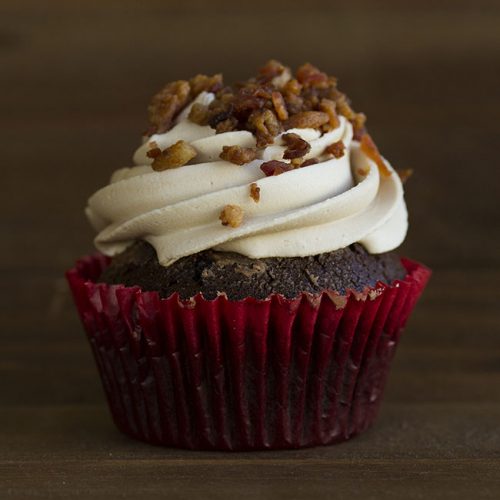 chocolate maple bacon cupcake at alaska cake studio
